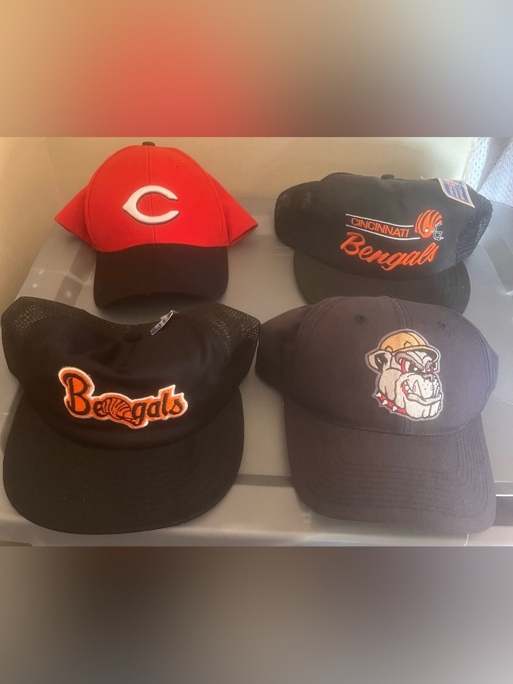 4 vintage cincinatti bengals reds ohio hat snapback bundle scrapers bar script